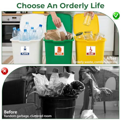 6PCS Recycle Sign Stickers for Trash Bins,Trash Recycle Stickers - color: Trash and Recycle 584