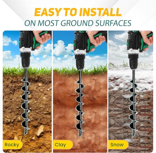 [UPGRADED] 14” Full Spiral Blade Mobile Home Anchor - 4pcs Ground Anchor - size: 14"