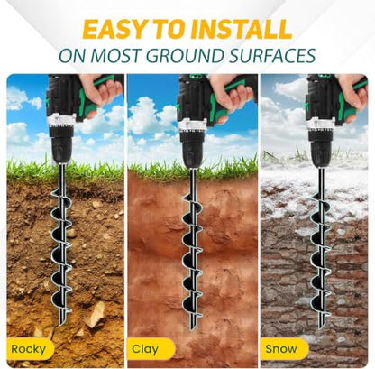 [UPGRADED] 14” Full Spiral Blade Mobile Home Anchor - 4pcs Ground Anchor - size: 14"