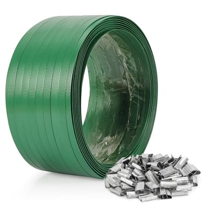 Heavy Duty Packaging Strapping Banding Roll - Green Polyester PET Industrial-Grade, 850' x 5/8" x 0.035" Pallet Strap Coil - 1400 lbs Break Strength Packaging Strapping Banding for Packing - color: Green, size: S, style: Strapping Banding Roll