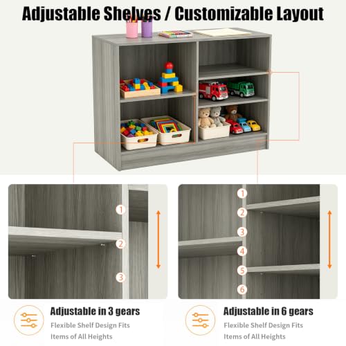 48" W * 20" D * 38" H - Wooden Cash Wrap Counter, Commercial Cash Wrap Counter with (Gray Wood Grain) - color: Gray Wood Grain, size: 48"