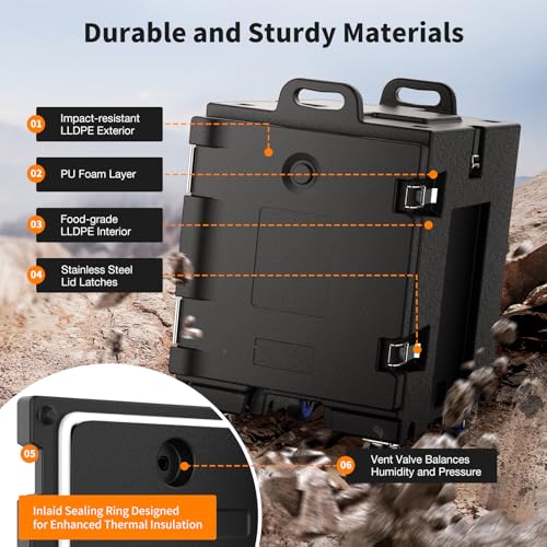 NEEDONE Food Warmer, 81 Qt Hot Box LLDPE Insulated Food Pan Carrier - size: 81 Quart