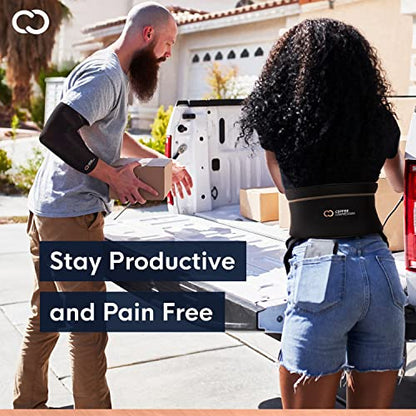 Copper Compression Back Brace. Copper Infused Lumbar Support for Lower Back Relief, Sciatica, Herniated Disc, Scoliosis, Pain & Strains. Adjustable & Breathable. Fits Men & Women (Waist 36" - 42") - size: Large/X-Large (Pack of 1)