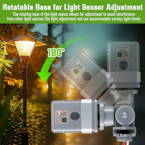 4 Pack Photocell Sensor for Outdoor Lights, 120VAC 50/60 Hz