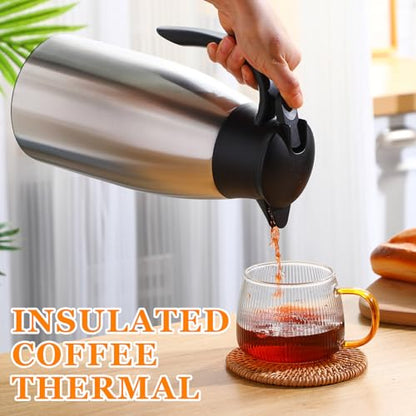 Norme 2 Pcs Thermal Coffee Carafe Creamer, Silver, 68 oz - color: Silver, size: 68 oz