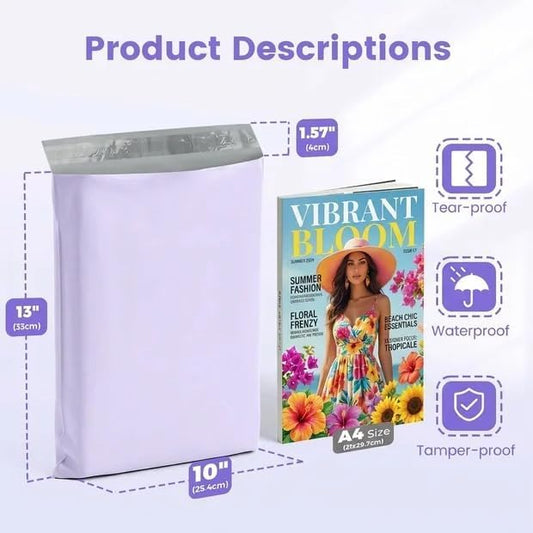 Metronic Poly Mailers 10x13 1000 Pack, Shipping Bags Bulk for Small Business, Waterproof Weather Resistant & Tear Resistant Durable Self Seal Mailing Envelopes Packaging bags for Clothing,Lilac Purple - color: Lilac Purple, size: 10x13 1000PC