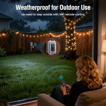 SURAIELEC 20A Heavy-Duty Outdoor WiFi Smart Timer Switch App/Voice Control