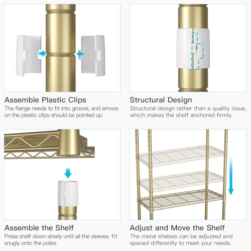 FUTASSI P3 Rolling Clothes Rack, Clothing Racks for Hanging Clothes, Gold - color: Gold, size: P3