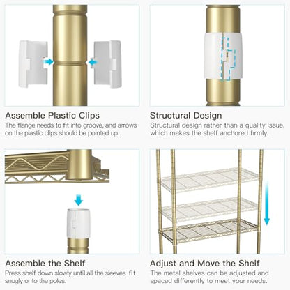 FUTASSI P3 Rolling Clothes Rack, Clothing Racks for Hanging Clothes, Gold - color: Gold, size: P3