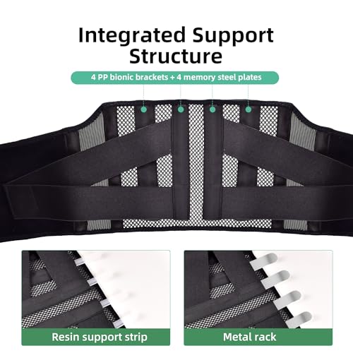 Ultra-Thin Breathable Back Support Belt – Adjustable Waist Belt for Lower Back Pain Relief, Sciatica & Posture Support for Men & Women – Lightweight, Flexible, Comfortable for All-Day Wear (Medium)