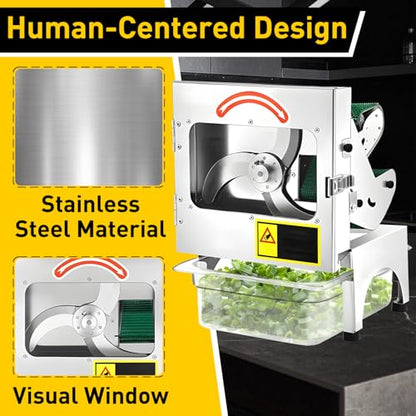 200W Commercial Electric Vegetable Cutter, Automatic Scallion Chopper