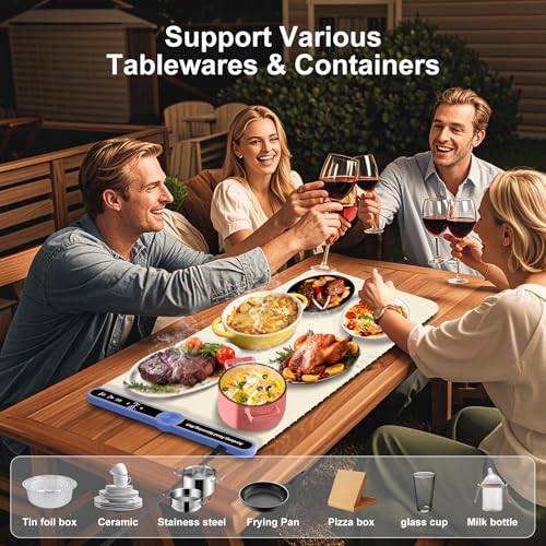Large Warming Mat for Food Flameless Food Warmers for Parties Buffet 32X15' - size: Beige-XL 15*32in