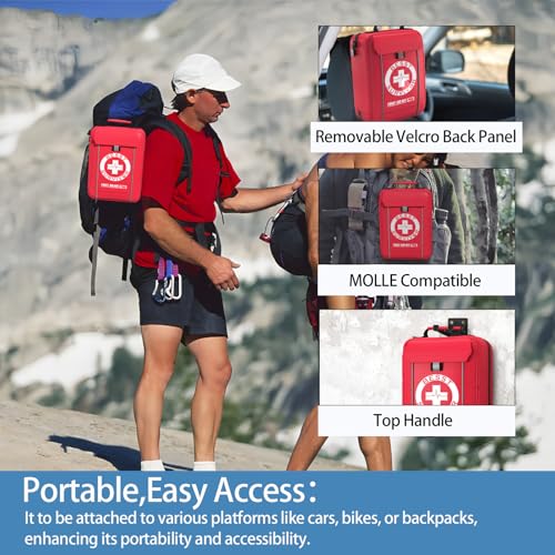 Besst Survivor Comprehensive First Aid Kit -Labeled Compartments for Trauma & Emergencies, Compact Emergency Kits for Car, Boats, Camping, Hurricanes and Outdoor Emergencies Survival -265 Piece - size: Large