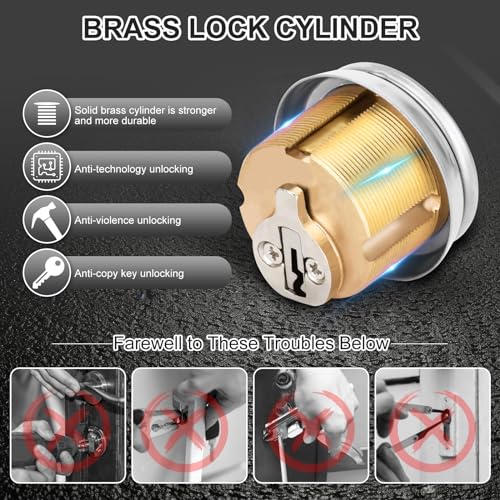 Commercial Mortise Lock Cylinder, Silver - color: Silver