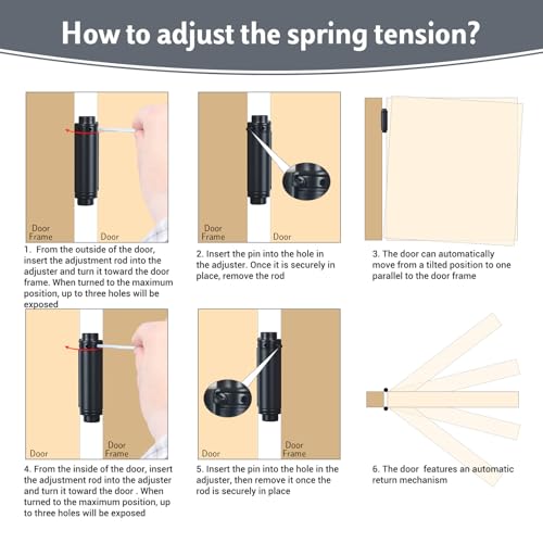 3" Double Action Spring Hinges, Self Closing Saloon Hinges, Black, 2 Pack - color: Matte Black