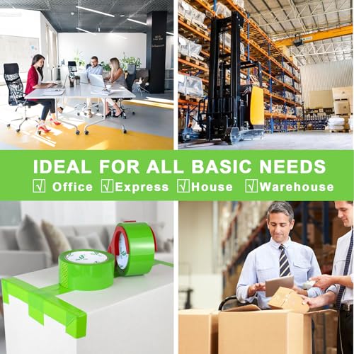 BOMEI PACK Light Green Packing Tape, Heavy Duty Packaging Carton Tape for Shipping Packaing Moving Sealing, 1.88 Inch Wide, 2.5mil Thickness, 60 Yards Per Roll, 6 Rolls - color: light green