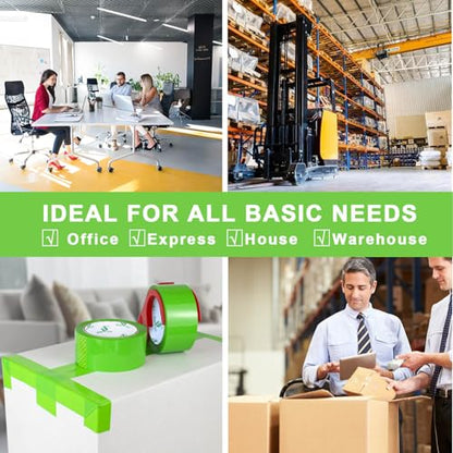 BOMEI PACK Light Green Packing Tape, Heavy Duty Packaging Carton Tape for Shipping Packaing Moving Sealing, 1.88 Inch Wide, 2.5mil Thickness, 60 Yards Per Roll, 6 Rolls - color: light green