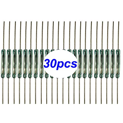 Gebildet 30pcs Reed Switch, Normally Open (N/O) Magnetic Induction Switch, Miniature Reed Contact (2mm x 14mm) - color: Transparent-E325