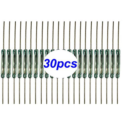 Gebildet 30pcs Reed Switch, Normally Open (N/O) Magnetic Induction Switch, Miniature Reed Contact (2mm x 14mm) - color: Transparent-E325