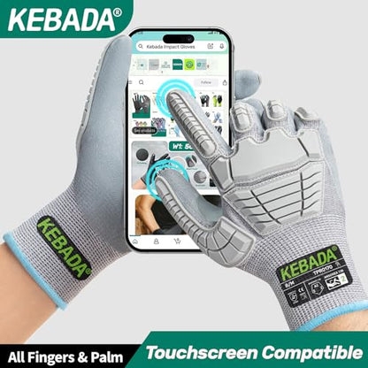 Kebada Impact Protection Gloves, ANSI A2 Cut Resistant, 1/3 Pairs - color: Grey (1 Pair), size: XXXS