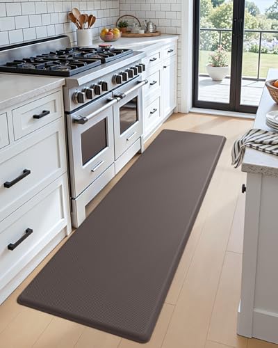 DEXI Anti Fatigue Kitchen Floor Mat Cushioned Standing Runner 70x20, Brown - color: Brown, size: 70"L x 20"W x 0.7"Th