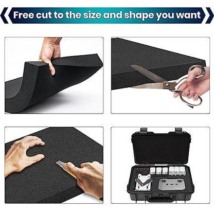 5 Pcs 16 x 12 x 2 Inches Polyurethane Foam - Foam Inserts for Cases Packing Foam Black Craft Foam Sheets for Packing Padding 2 Inch Thick for Camera Toolbox Storage - size: 5 Pcs 16 x 12 x 2 Inches