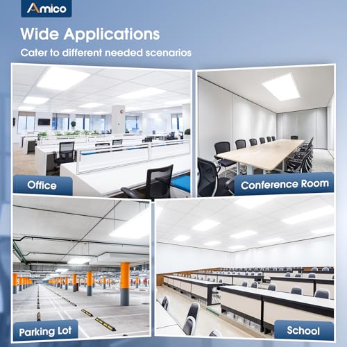 Amico 36 Pack 2x4 LED Flat Panel Light with 3CCT Selectable, 50W, UL/FCC - size: 2x4
