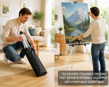 MXG Aluminum Art Easel,Professional Display Easel for Painting & Sign - color: Silver
