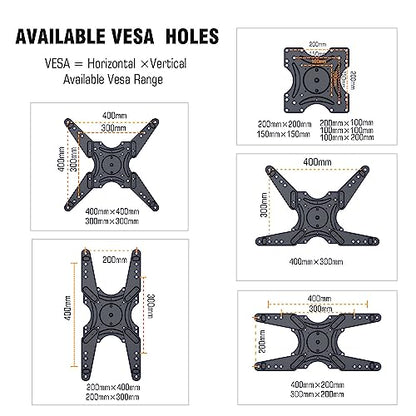 48" Long Arm Rotating TV Wall Mount w/Power Strip 26-65”TV by WHYFONE - size: Fit 26-65"TVs with power strip