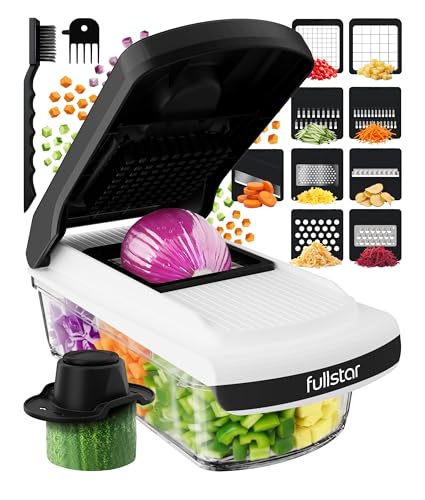 Fullstar Pro Core Vegetable Chopper & Mandoline Slicer, 9-in-1 Kitchen Tool - color: White/Black, size: 9-in-1