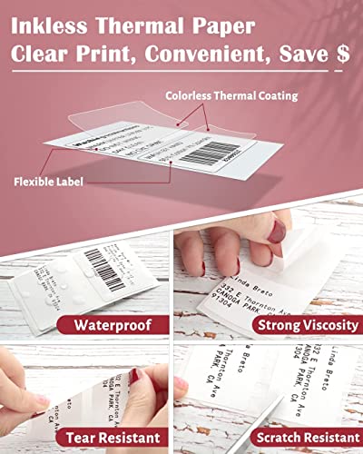 Phomemo Thermal Labels M220- Sticker Labels for /M250/M221/M260 Label Maker,2.76" X 3.15" (70mm X 80mm),90 Pcs/Roll Multi-Purpose White Self-Adhesive Sticker Labels for Food,Supermarket,Address - size: 2.76" x 3.15"