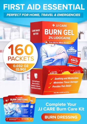 Burn Gel Packet | 160-Pack | with Lidocaine & Aloe Vera | FSA&HSA Eligible
