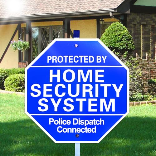 Home Security Signs for Yard, Protected by Home Security System, 10" x 28"