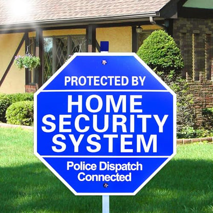 Home Security Signs for Yard, Protected by Home Security System, 10" x 28"
