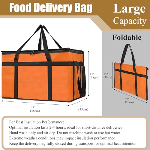 PEASUG Insulated Food Delivery Bag, XXXL Catering Bag for Keep Food Warming - color: Orange, size: XXX-Large