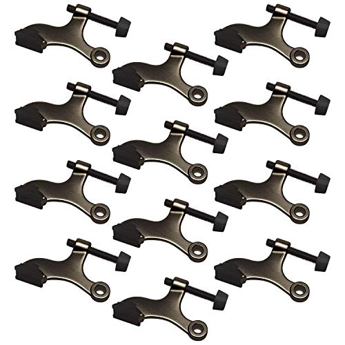 Nuk3y Hinge Pin Heavy Duty Adjustable Door Stop (12 Pack, Oil Rubbed Bronze) - color: Oil Rubbed Bronze, size: 12 Pack