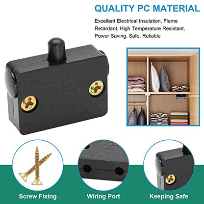 8Pcs Cabinet Lamp Switch, Black - color: Black 8PCS