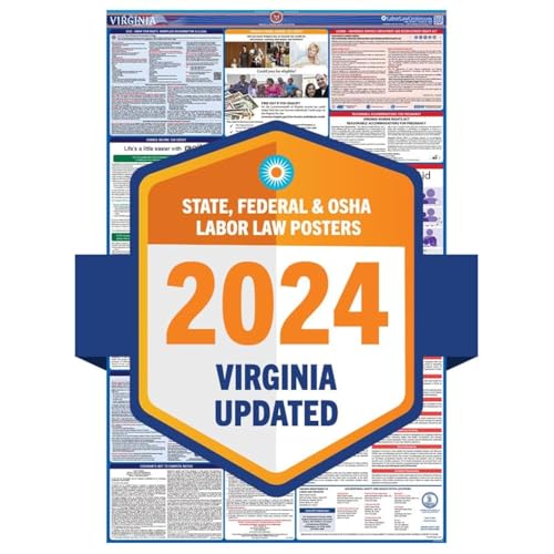 Labor Law Poster Virginia 2027, State, Federal Workplace Notices 26 x 39.5 - style: Laminated
