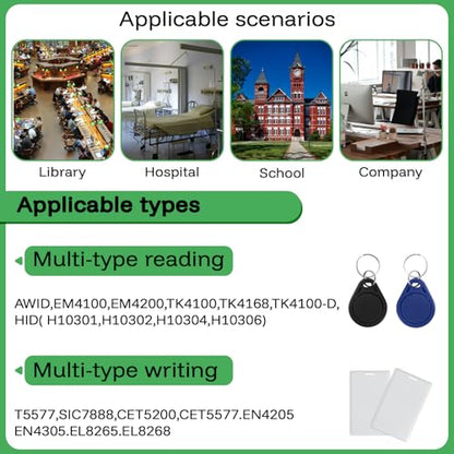 Handheld ID Copier 125khz RFID Duplicator with 10pcs Blank T5577 Keyfobs