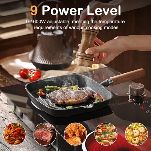 Karinear Electric Cooktop 2 Burner, 110V Electri Stove Top, Knob Control - color: 2 burners