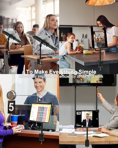 Anti-Theft Desktop Tablet Kiosk Stand - [Dual Security Lock] 360° Swivel Locking iPad POS Mount Holder for 7-11" iPad Pro Air Mini, Galaxy Tab, Surface, for Retail Store Display Office Kitchen