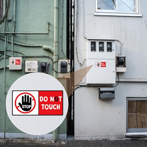 10PCS Warning Sign Stickers for Do Not Touch Self-Adhesive Vinyl Decal with Stop Hand Sign and Caution Label Do Not Use Hand Sign for Business Home Wall Cars Laptops Glass Indoor Outdoor