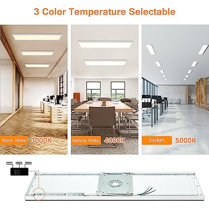 1x4 LED Flat Panel Light Surface Mount 4-Pack, 100-277V - color: White, size: 1x4-4 Pack