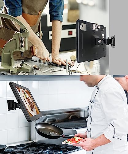 with Lock Metal Wall Mount Bracket for iPad 11" A16 /10.9" 10th, - color: Black