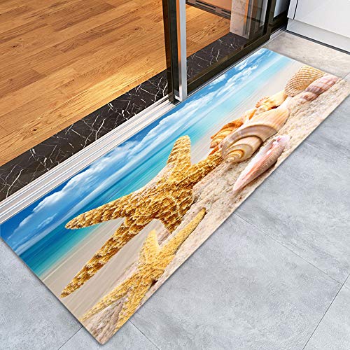 LYFANS Floor Mat, 47x18 inches, Conch Beach Theme - color: Multi13, size: 47x18 inches