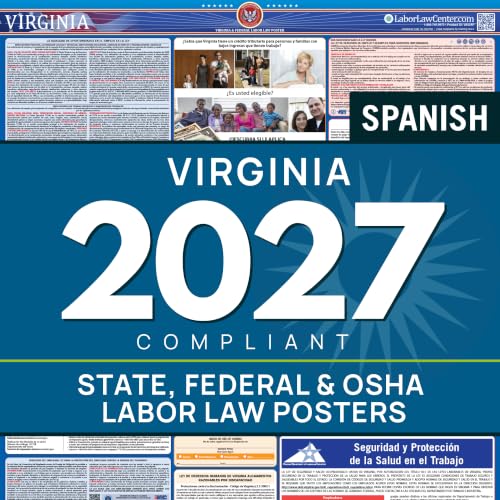 Labor Law Poster Virginia 2027, Spanish, State, Federal Notices 26 x 39.5 - style: Spanish