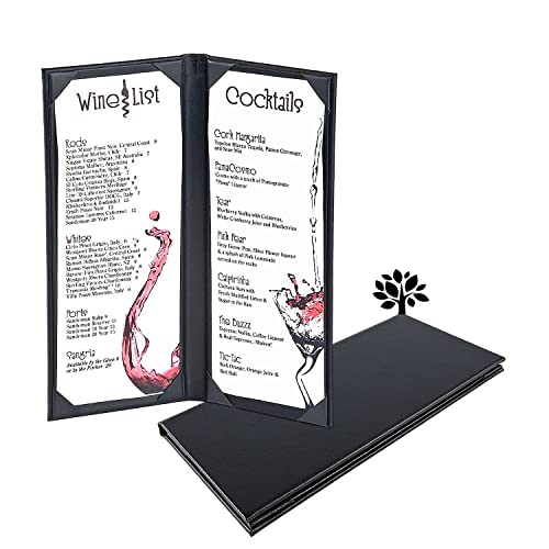 4.25 x 11 inches Leather Menu Holder Double Views - size: 4.25 x 11 inch/2 views/1 pcs