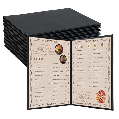 Restaurant Menu Cover Holders, Coffee (10, 2 View (8.5"x11")) - size: 2 View (8.5" x 11")