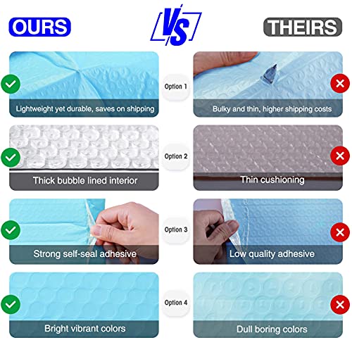Metronic Bubble Mailers 6x10 Baby Blue 600 Pack Self-Seal Padded Mailers - color: Light Blue, size: 6x10" 600PC