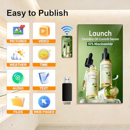 43" 4K Digital Signage Display, 2500nits Brightness Advertising Display - size: 43"